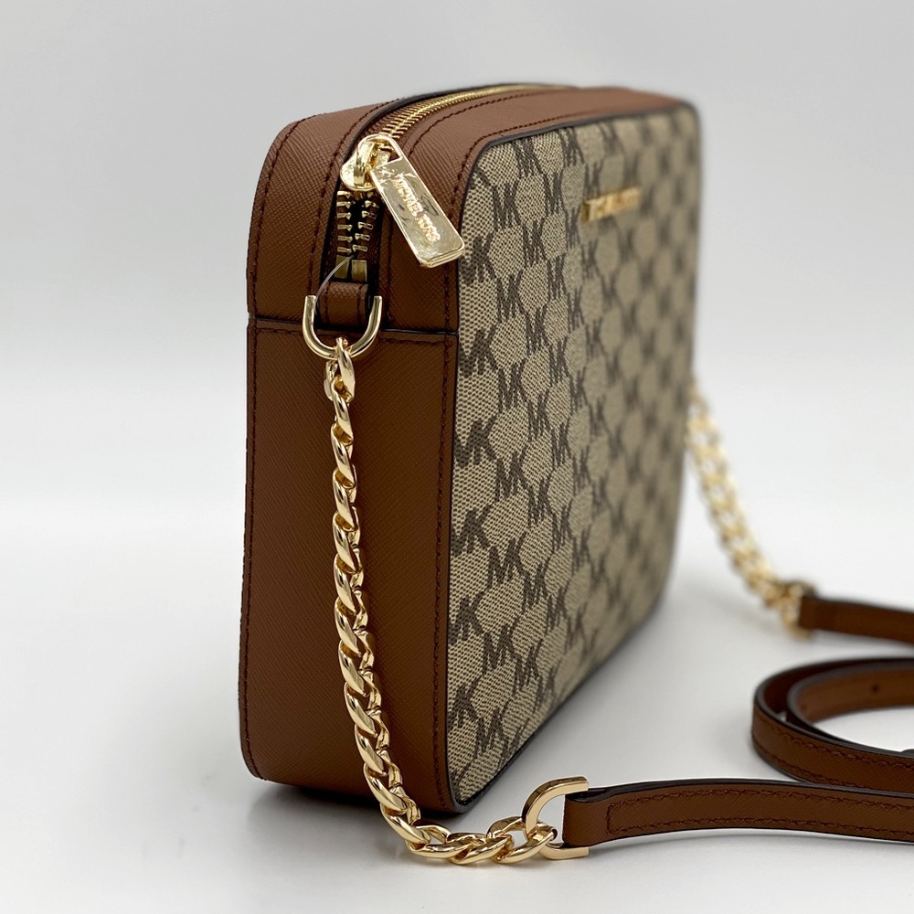 MICHAEL KORS LARGE EW CROSSBODY NAT/ LUGGAGE - Picture 7 of 16